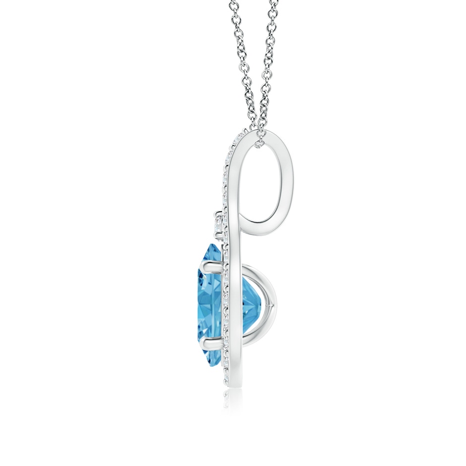 7x5mm Labgrown Classic Lab-Grown Fancy Intense Blue and White Diamond Halo Pendant in White Gold side 199