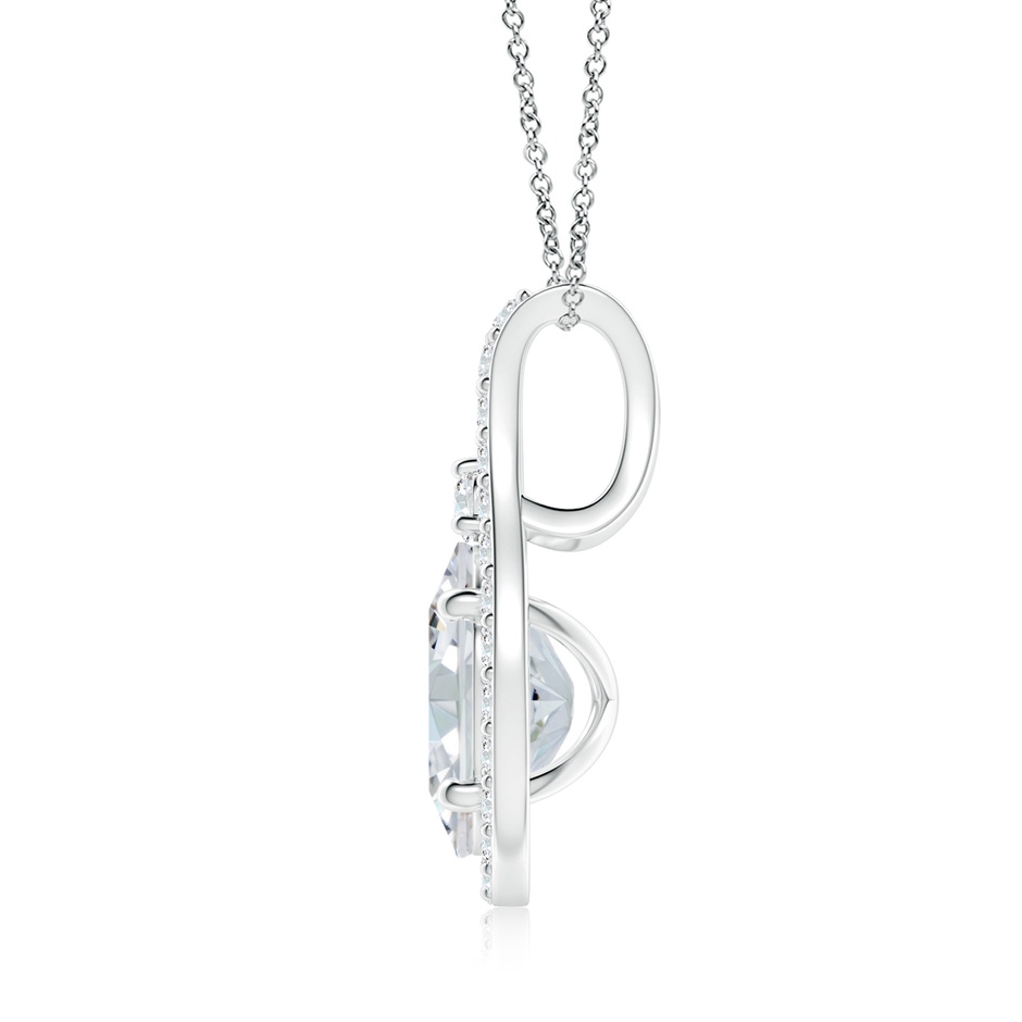 8.5x6.5mm FGVS Lab-Grown Classic Diamond Halo Pendant in White Gold side 199