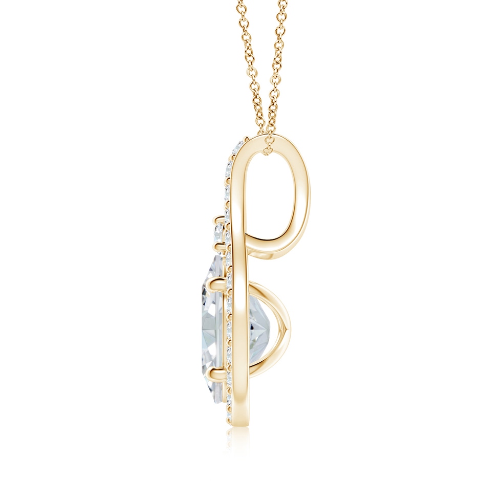 8.5x6.5mm FGVS Lab-Grown Classic Diamond Halo Pendant in Yellow Gold side 199