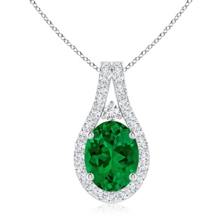 Oval Lab-Grown Lab Grown Emerald
