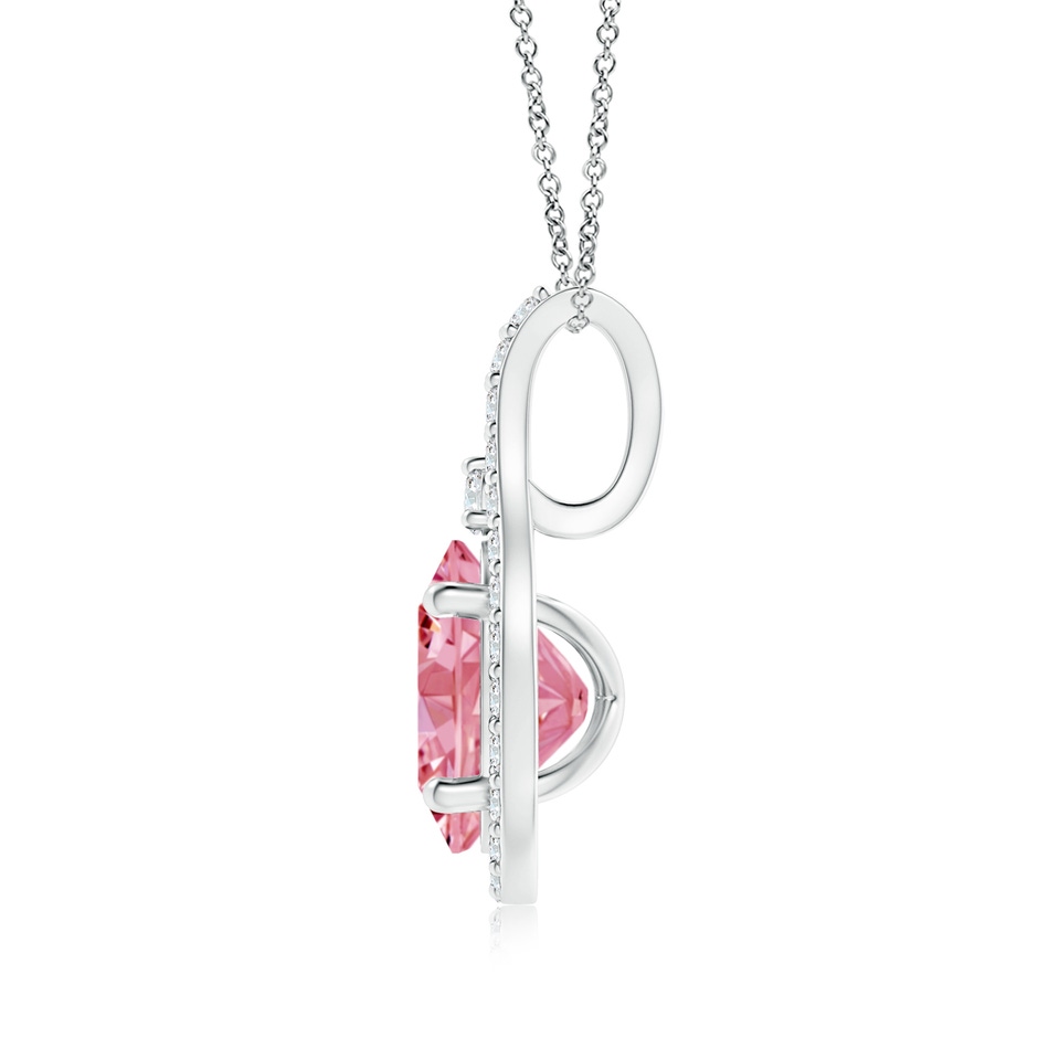 8x6mm Labgrown Classic Lab-Grown Fancy Intense Pink and White Diamond Halo Pendant in White Gold side 199