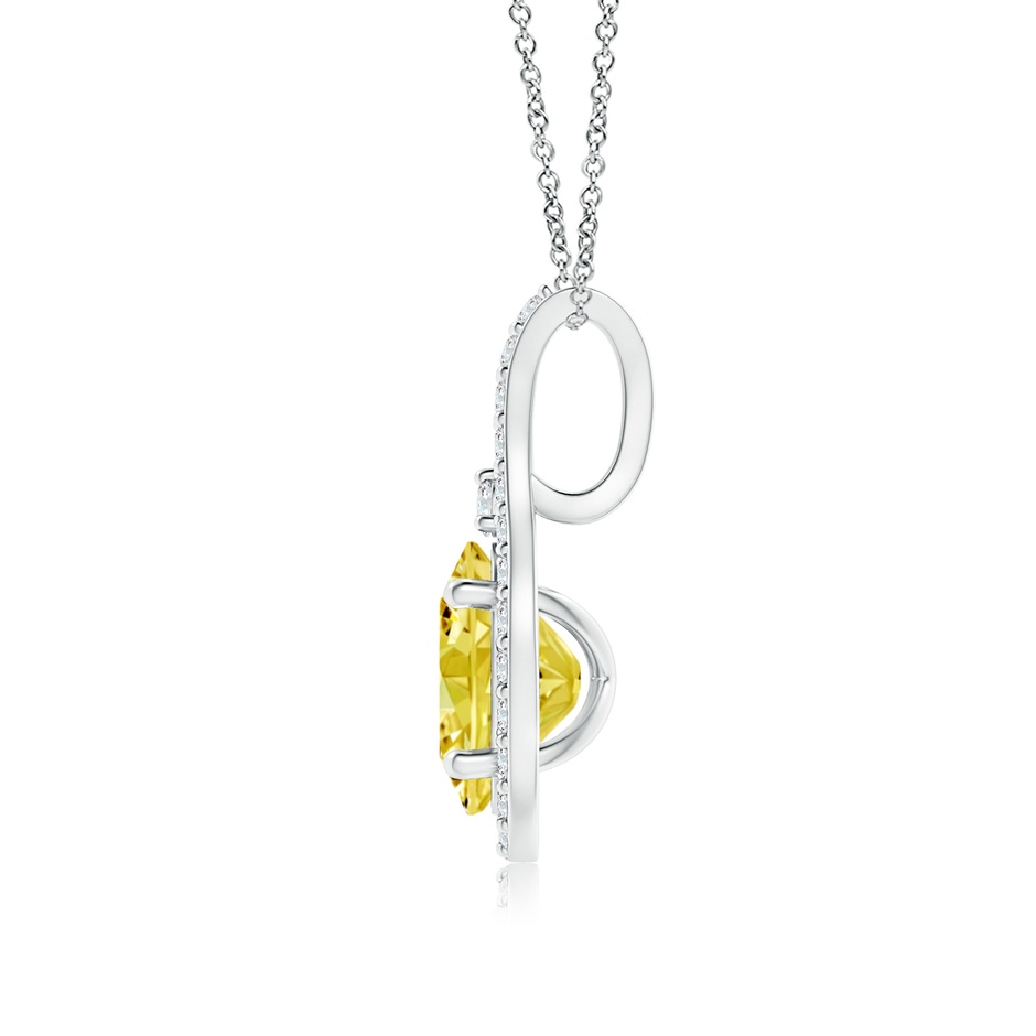 7x5mm Labgrown Classic Lab-Grown Fancy Intense Yellow and White Diamond Halo Pendant in White Gold side 199