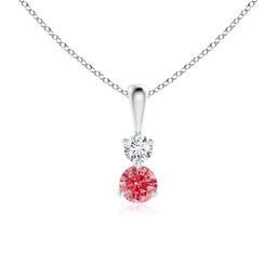 Two Stone Platinum Lab Grown Pink Diamond Necklaces & Pendants