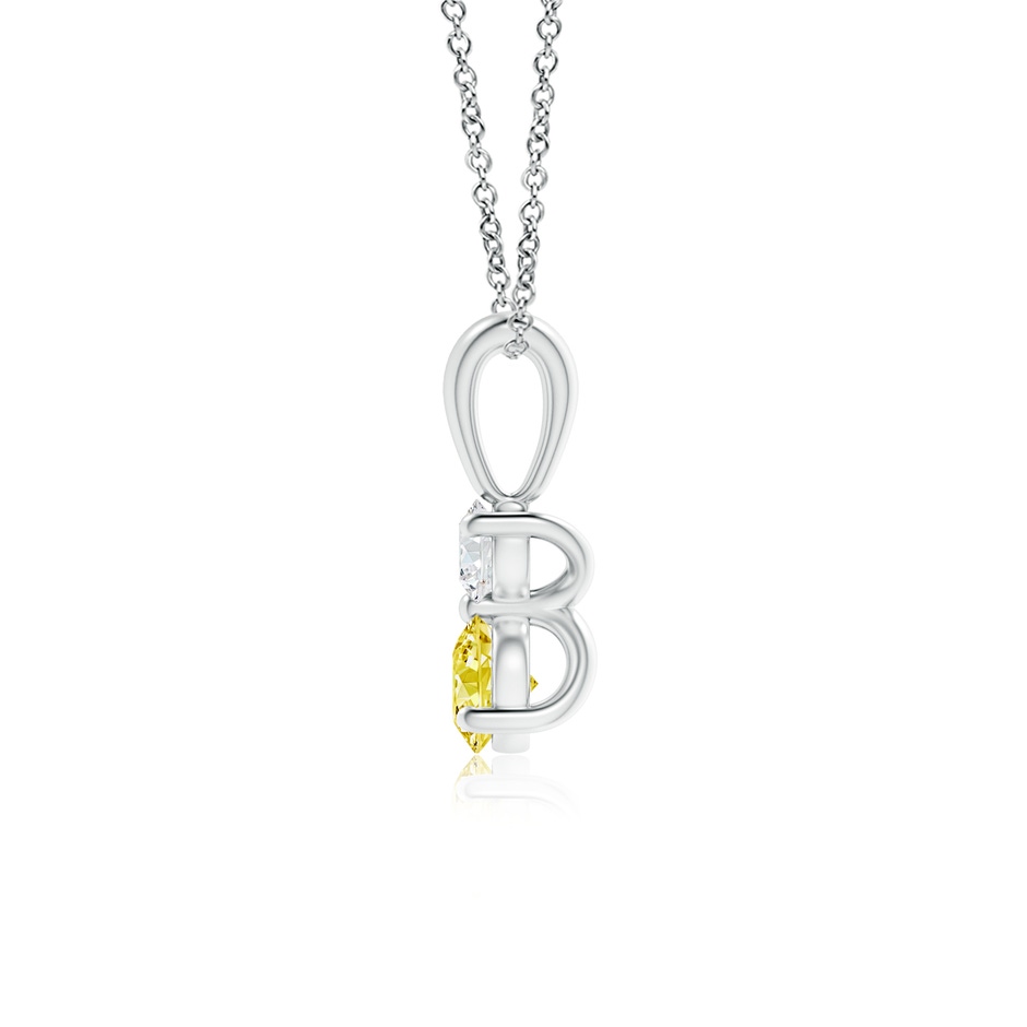 4mm Labgrown Prong-Set Two Stone Lab-Grown Fancy Intense Yellow Diamond Pendant in P950 Platinum side 199