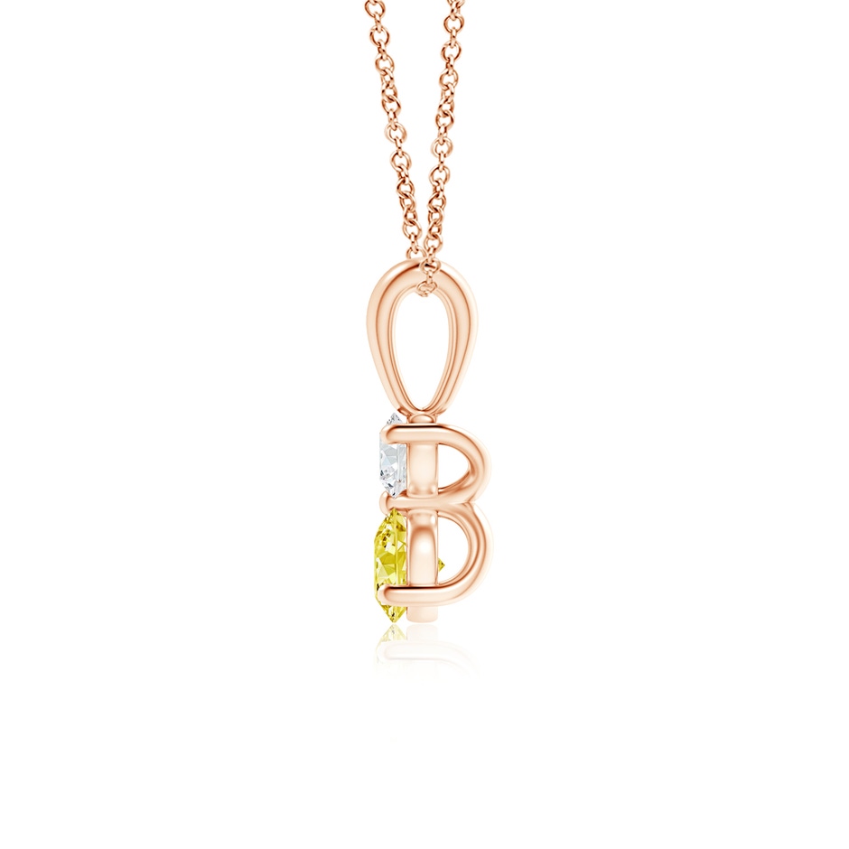4mm Labgrown Prong-Set Two Stone Lab-Grown Fancy Intense Yellow Diamond Pendant in Rose Gold side 199