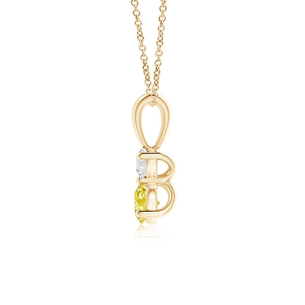 4mm Labgrown Prong-Set Two Stone Lab-Grown Fancy Intense Yellow Diamond Pendant in Yellow Gold - side 199