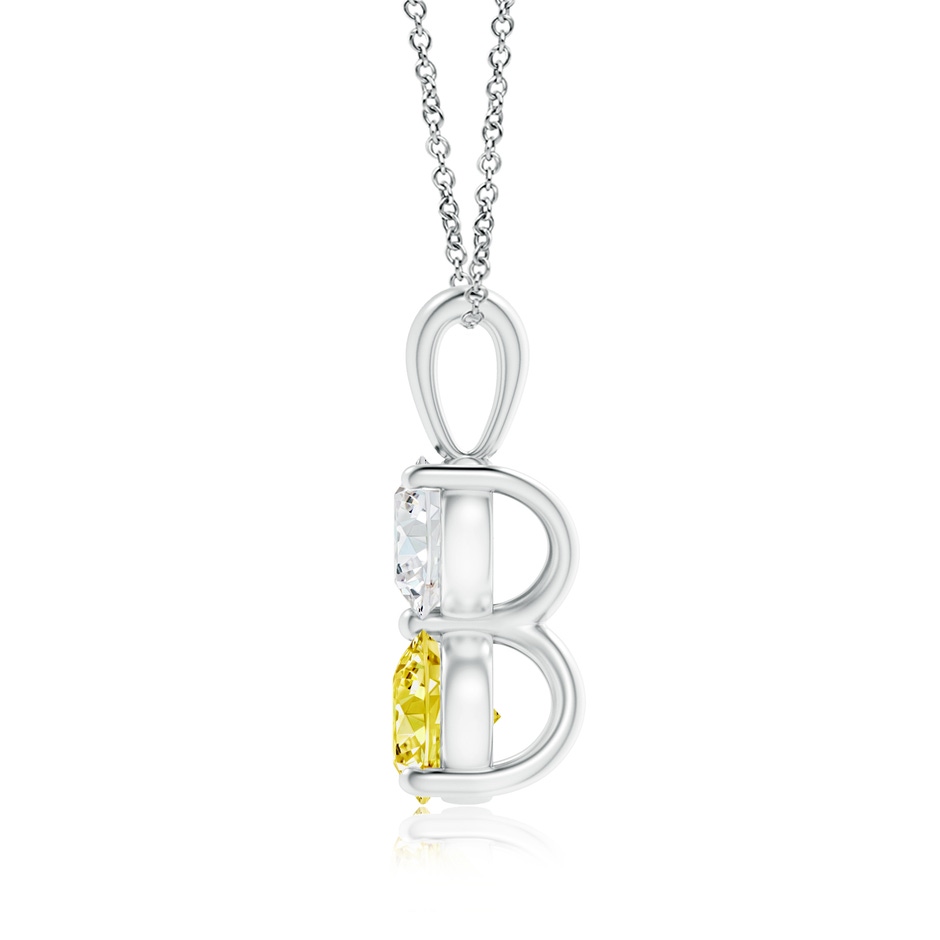 5.5mm Labgrown Prong-Set Two Stone Lab-Grown Fancy Intense Yellow Diamond Pendant in P950 Platinum side 199