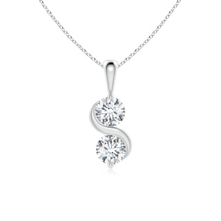 5.1mm FGVS Lab-Grown Classic Two Stone Diamond Swirl Pendant in P950 Platinum