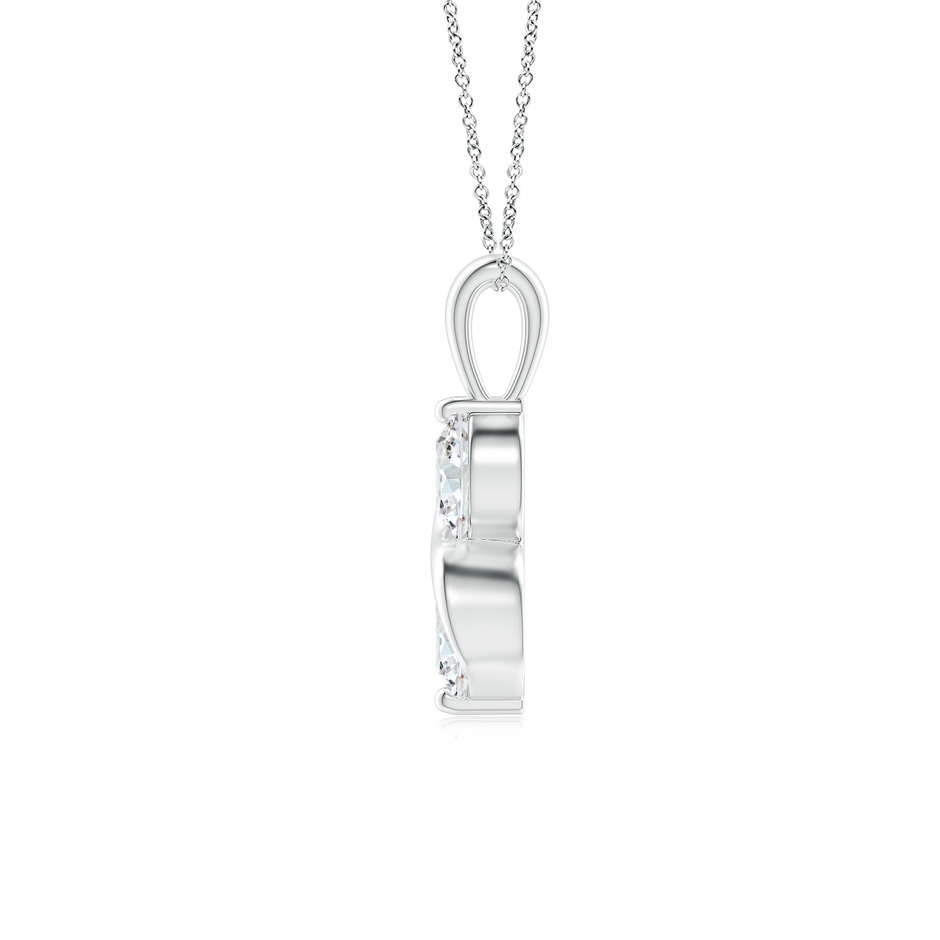 5.1mm FGVS Lab-Grown Classic Two Stone Diamond Swirl Pendant in P950 Platinum side 199