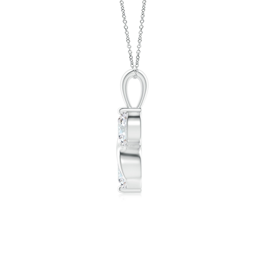 5.1mm FGVS Lab-Grown Classic Two Stone Diamond Swirl Pendant in White Gold - side 199
