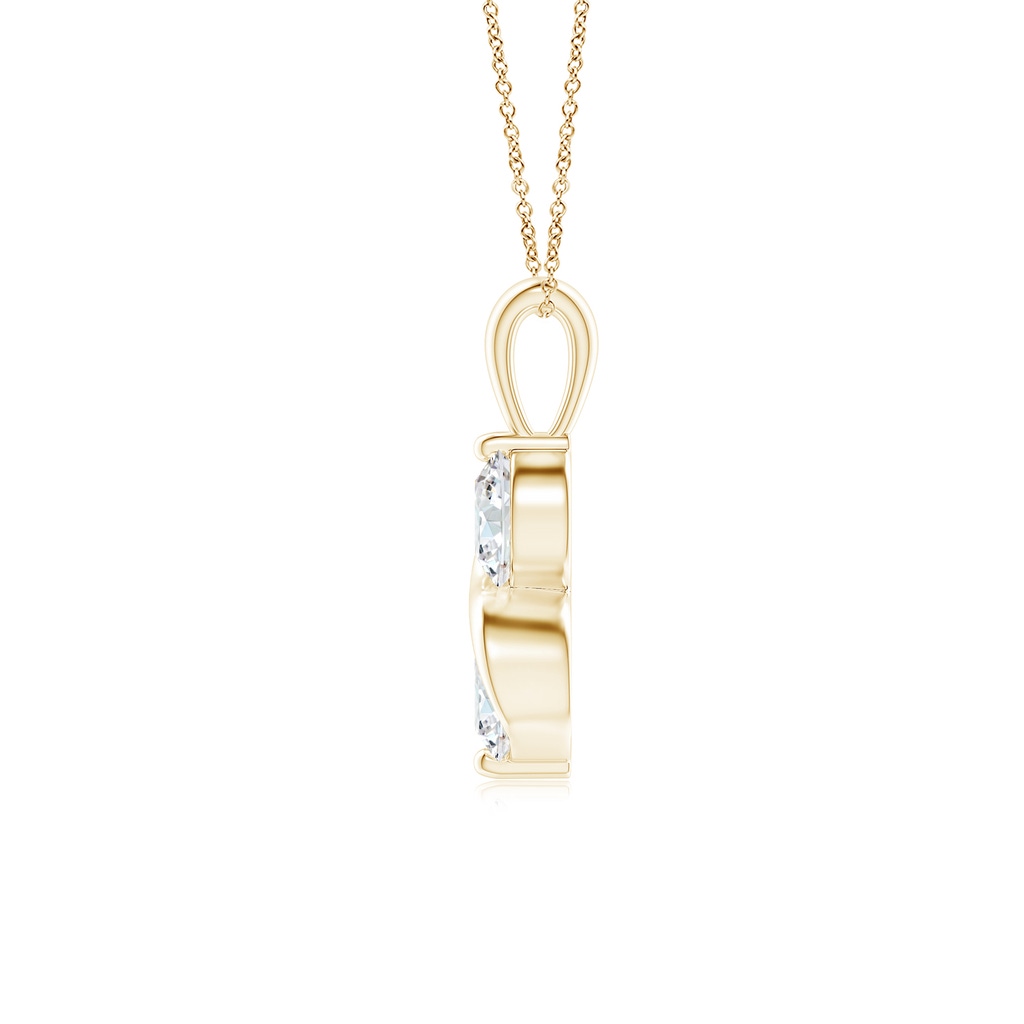 5.1mm FGVS Lab-Grown Classic Two Stone Diamond Swirl Pendant in Yellow Gold - side 199