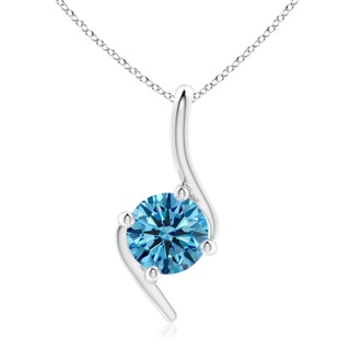 6.4mm Labgrown Prong-Set Lab-Grown Fancy Intense Blue Diamond Solitaire Bypass Pendant in P950 Platinum