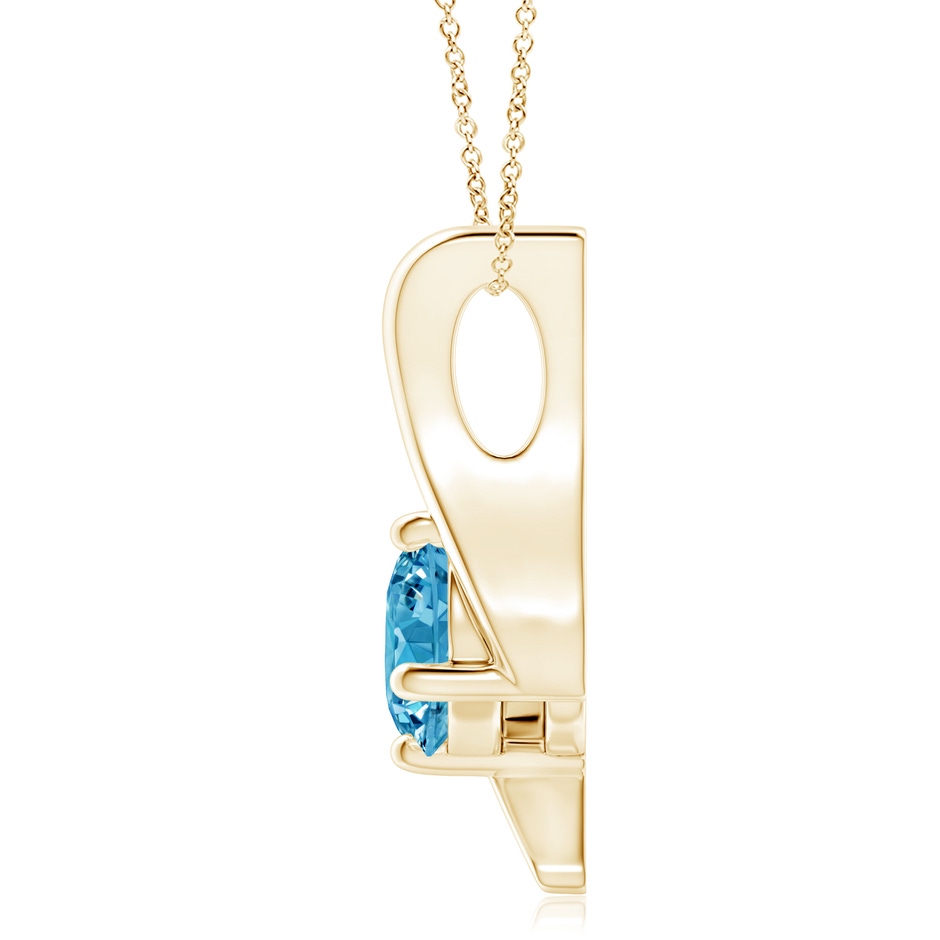7.4mm Labgrown Prong-Set Lab-Grown Fancy Intense Blue Diamond Solitaire Bypass Pendant in Yellow Gold side 199