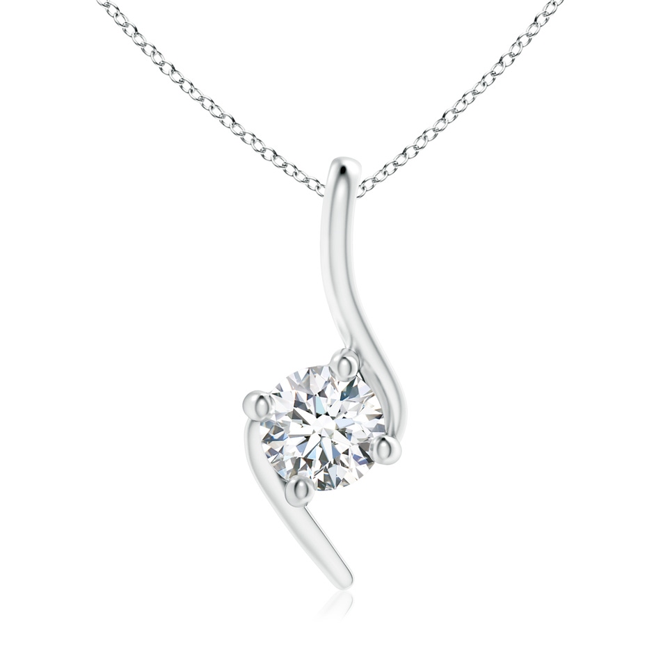 5.1mm FGVS Lab-Grown Prong-Set Diamond Solitaire Bypass Pendant in P950 Platinum 