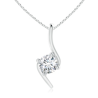 5.1mm FGVS Lab-Grown Prong-Set Diamond Solitaire Bypass Pendant in White Gold