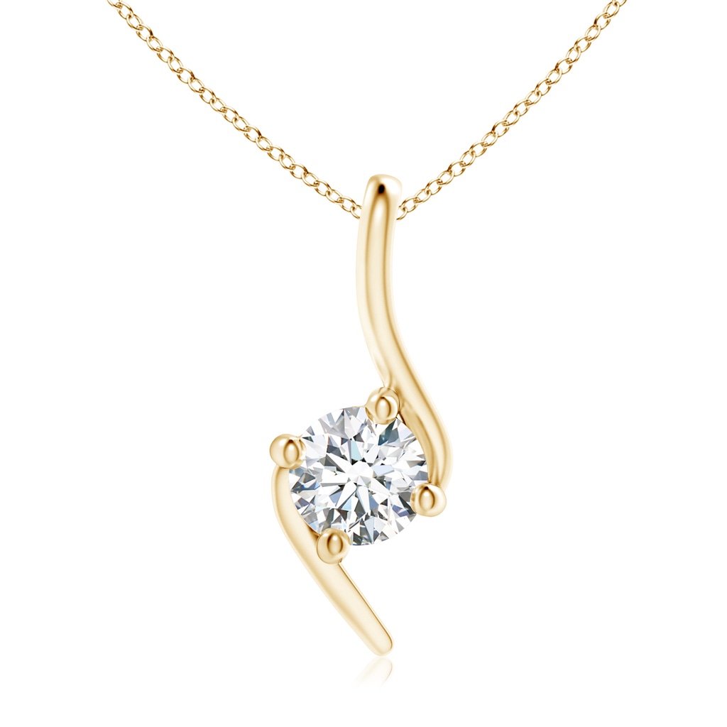 5.1mm FGVS Lab-Grown Prong-Set Diamond Solitaire Bypass Pendant in Yellow Gold 