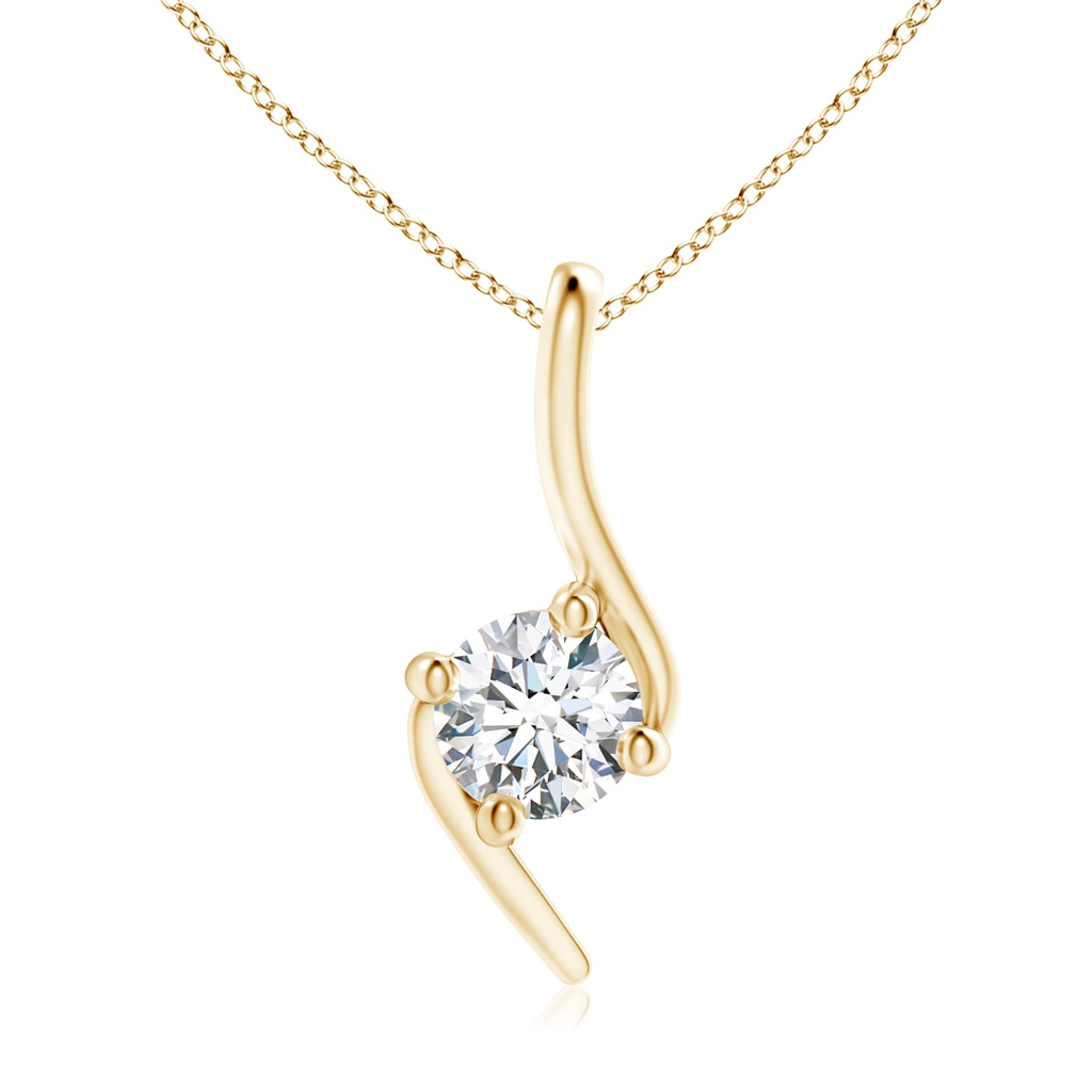 5.1mm FGVS Lab-Grown Prong-Set Diamond Solitaire Bypass Pendant in Yellow Gold