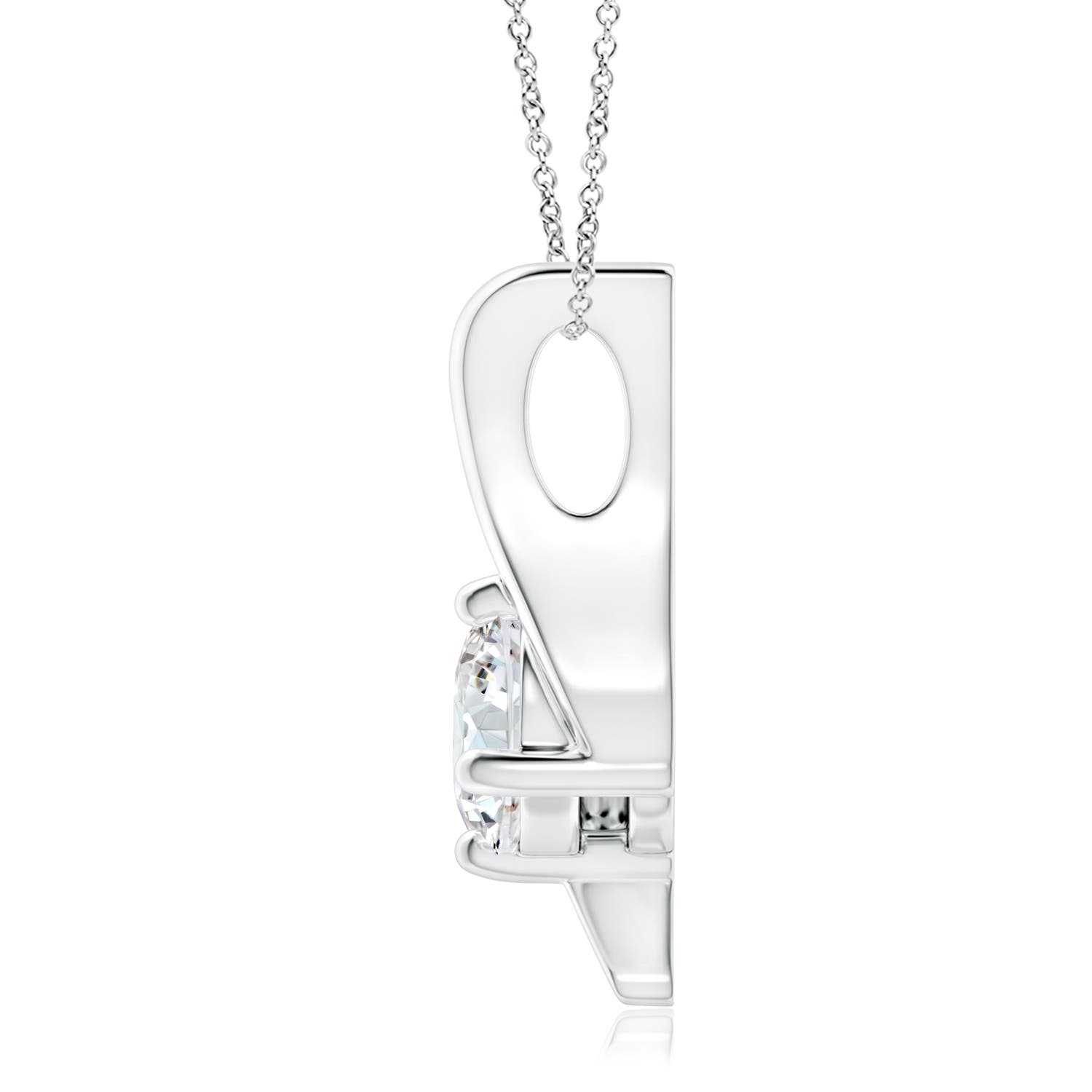 6.4mm FGVS Lab-Grown Prong-Set Diamond Solitaire Bypass Pendant in 18K White Gold