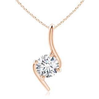 6.4mm FGVS Lab-Grown Prong-Set Diamond Solitaire Bypass Pendant in 9K Rose Gold