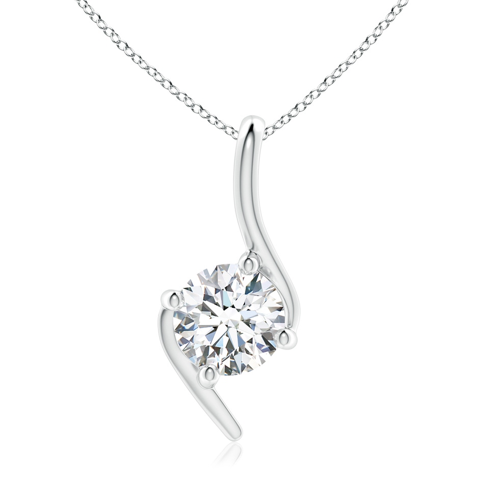 6.4mm FGVS Lab-Grown Prong-Set Diamond Solitaire Bypass Pendant in White Gold 