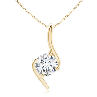 6.4mm FGVS Lab-Grown Prong-Set Diamond Solitaire Bypass Pendant in Yellow Gold