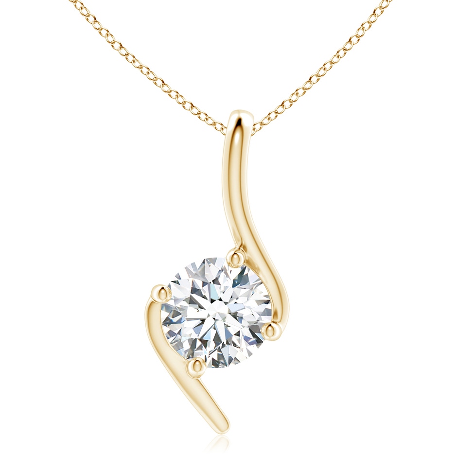 7.4mm FGVS Lab-Grown Prong-Set Diamond Solitaire Bypass Pendant in 18K Yellow Gold 