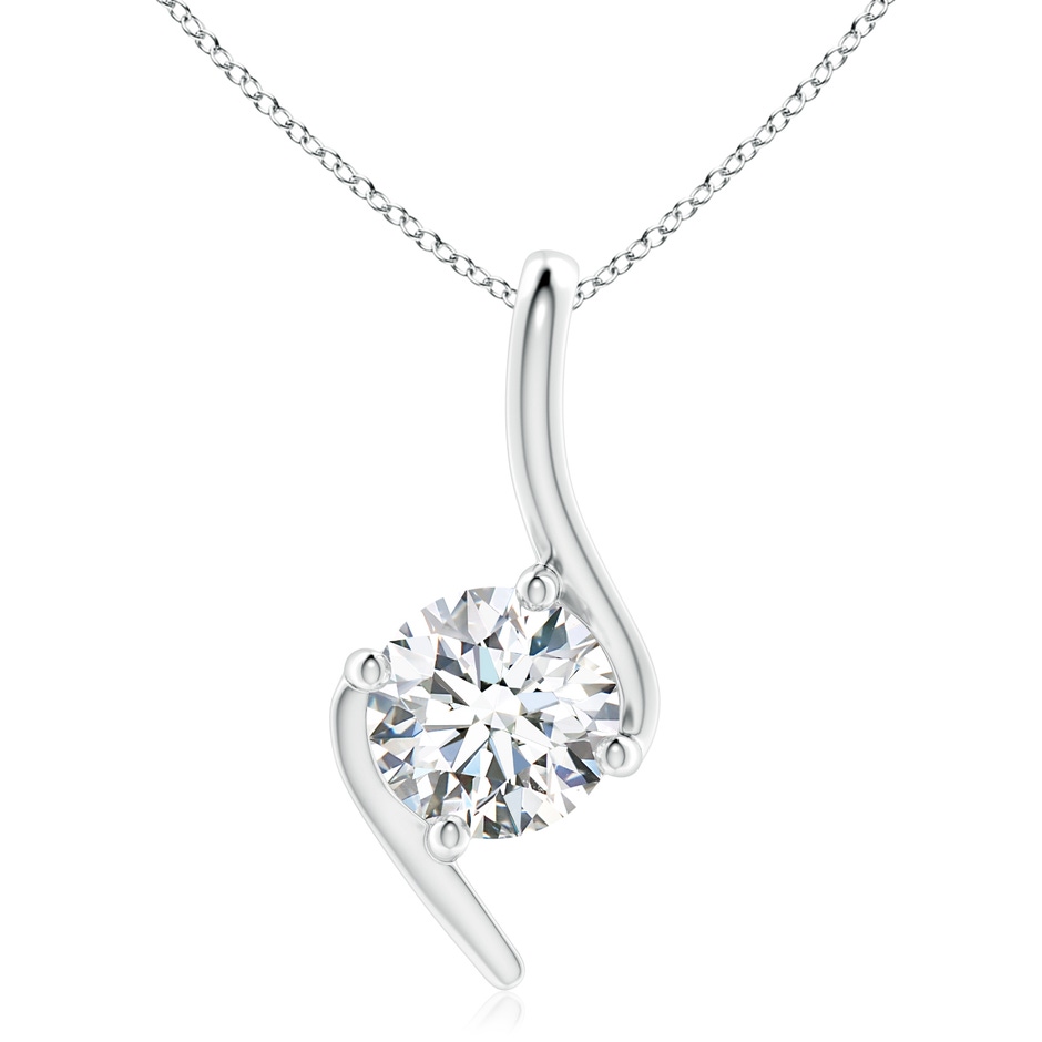 7.4mm FGVS Lab-Grown Prong-Set Diamond Solitaire Bypass Pendant in White Gold 