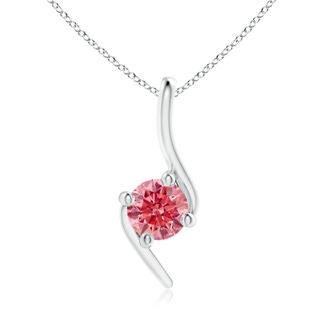 5.1mm Labgrown Prong-Set Lab-Grown Fancy Intense Pink Diamond Solitaire Bypass Pendant in P950 Platinum