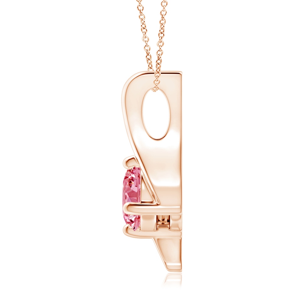 6.4mm Labgrown Prong-Set Lab-Grown Fancy Intense Pink Diamond Solitaire Bypass Pendant in Rose Gold side 199