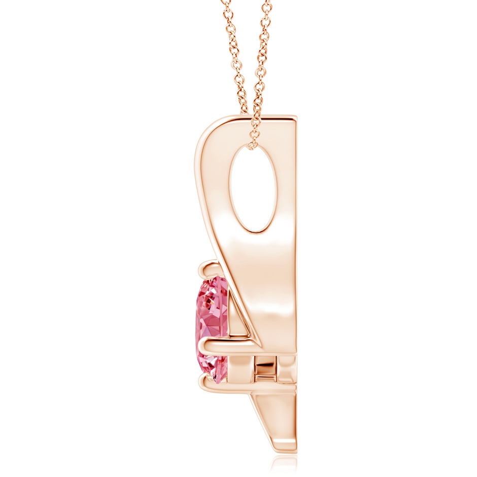 7.4mm Labgrown Prong-Set Lab-Grown Fancy Intense Pink Diamond Solitaire Bypass Pendant in Rose Gold side 199