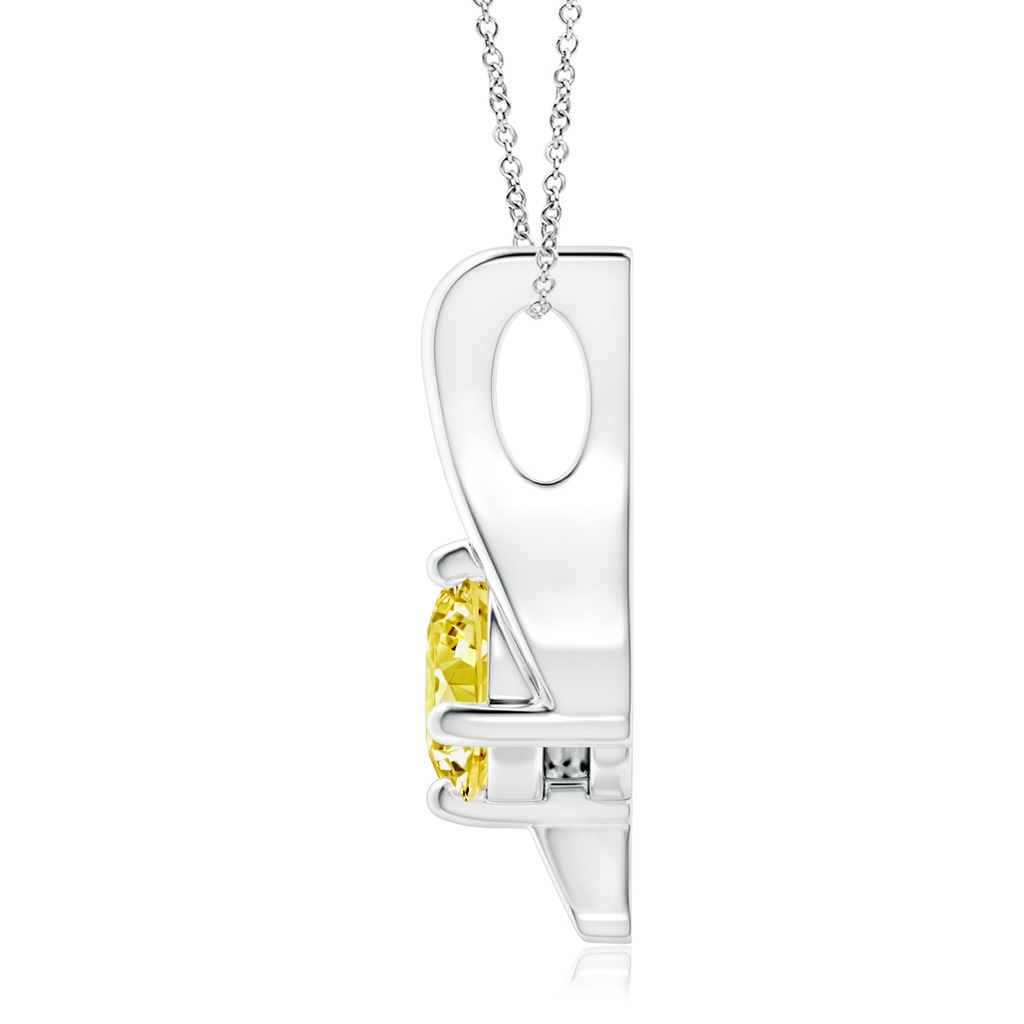 6.4mm Labgrown Prong-Set Lab-Grown Fancy Intense Yellow Diamond Solitaire Bypass Pendant in White Gold - side 199