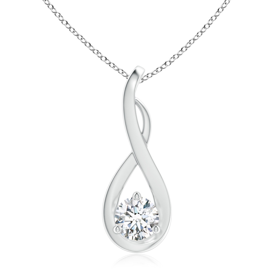 5.1mm FGVS Lab-Grown Infinity Twist Diamond Solitaire Pendant in 18K White Gold 