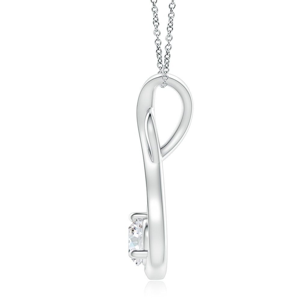 5.1mm FGVS Lab-Grown Infinity Twist Diamond Solitaire Pendant in 18K White Gold - side 199