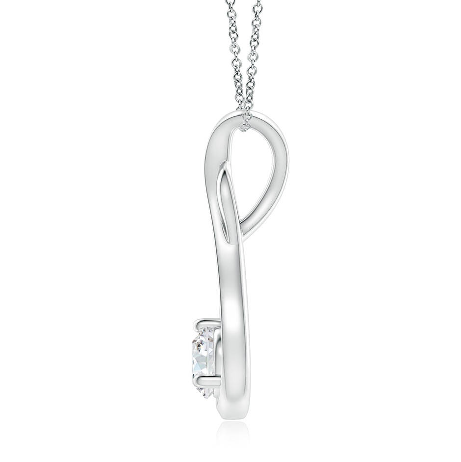 5.1mm FGVS Lab-Grown Infinity Twist Diamond Solitaire Pendant in 18K White Gold side 199