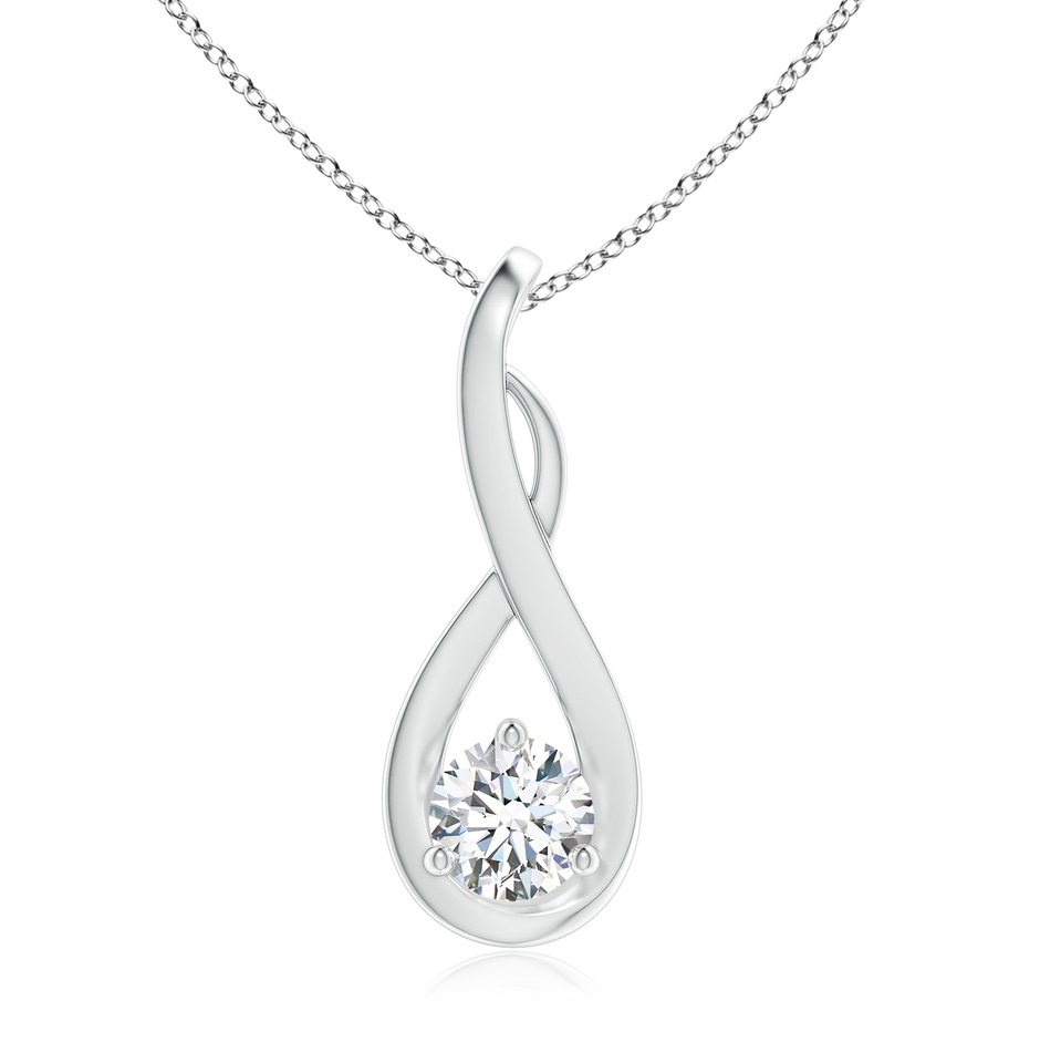 5.1mm FGVS Lab-Grown Infinity Twist Diamond Solitaire Pendant in White Gold 