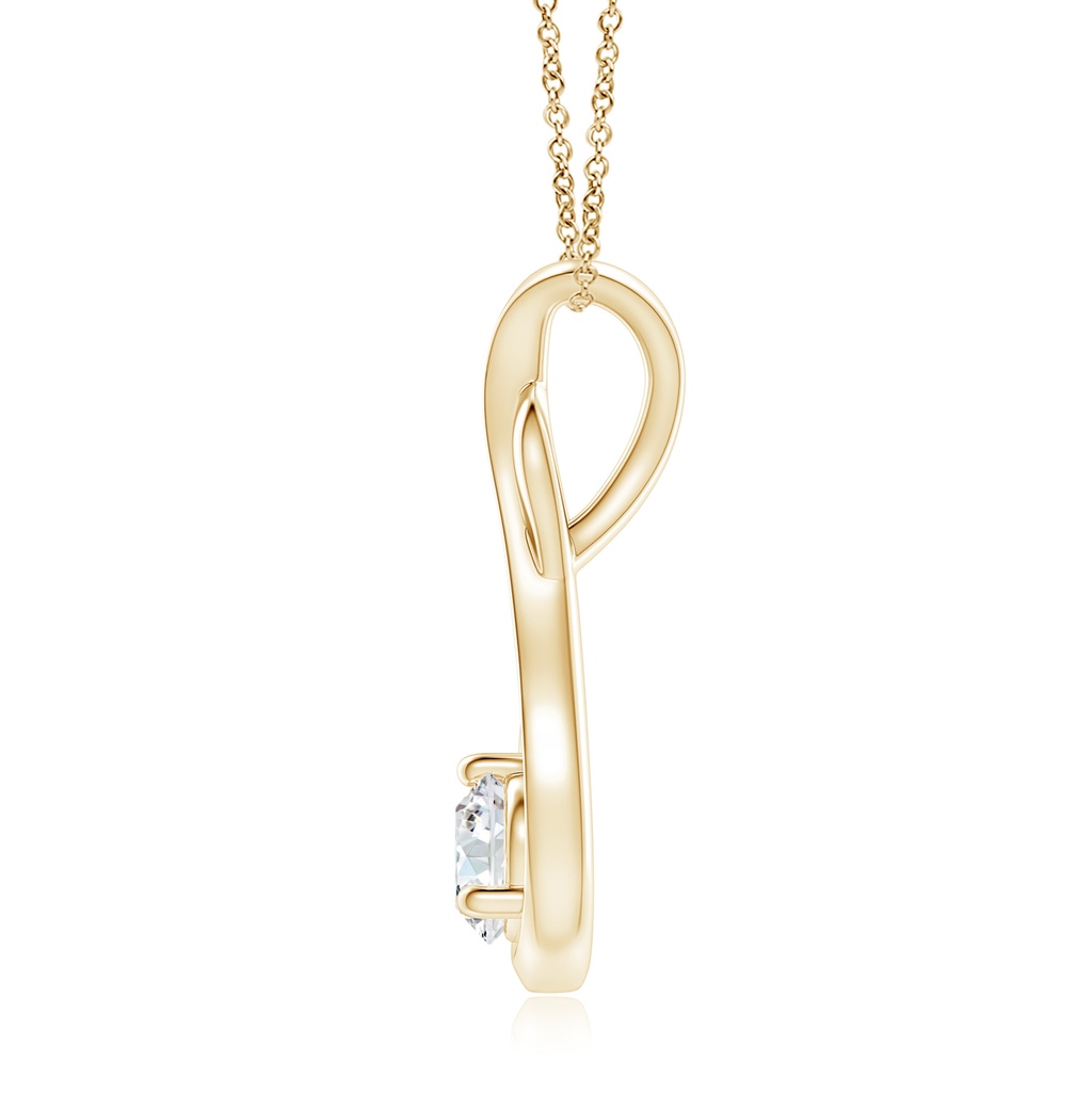 5.1mm FGVS Lab-Grown Infinity Twist Diamond Solitaire Pendant in Yellow Gold - side 199