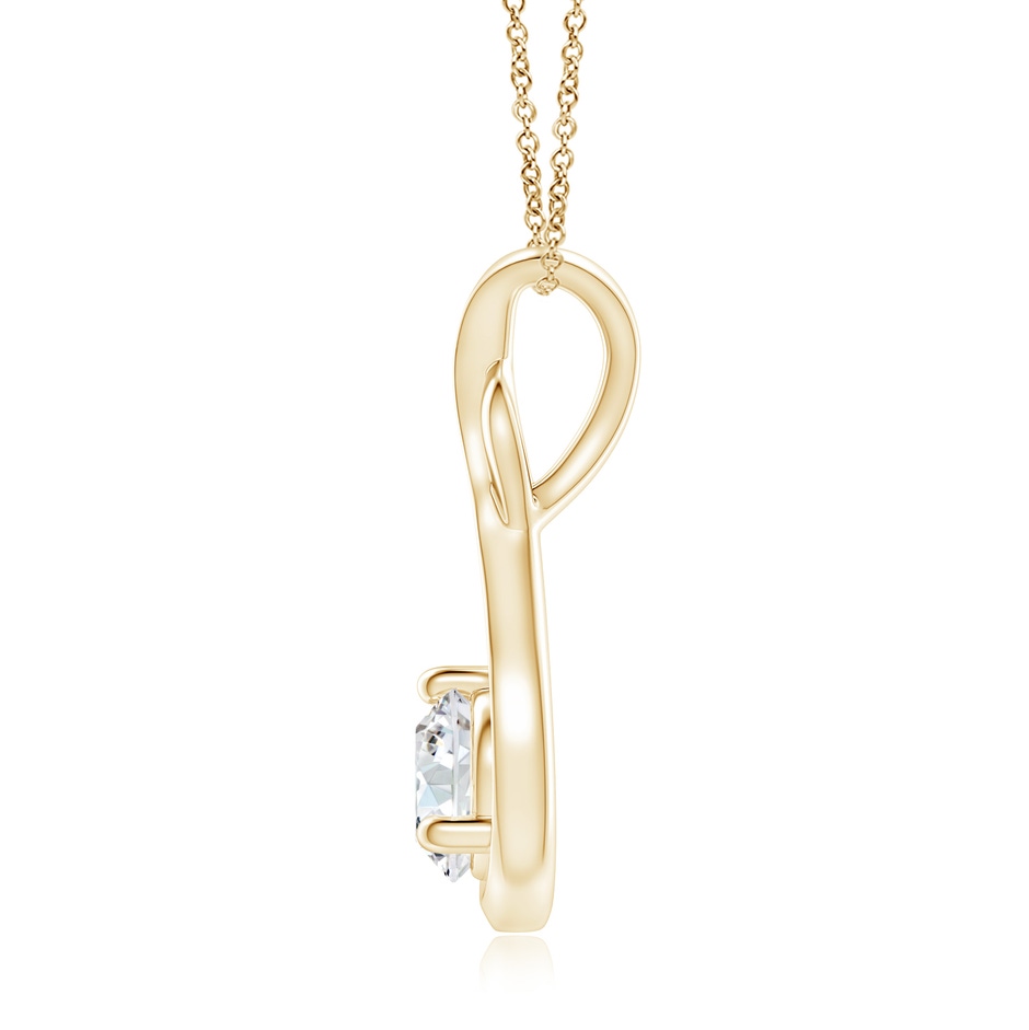 6.4mm FGVS Lab-Grown Infinity Twist Diamond Solitaire Pendant in Yellow Gold side 199