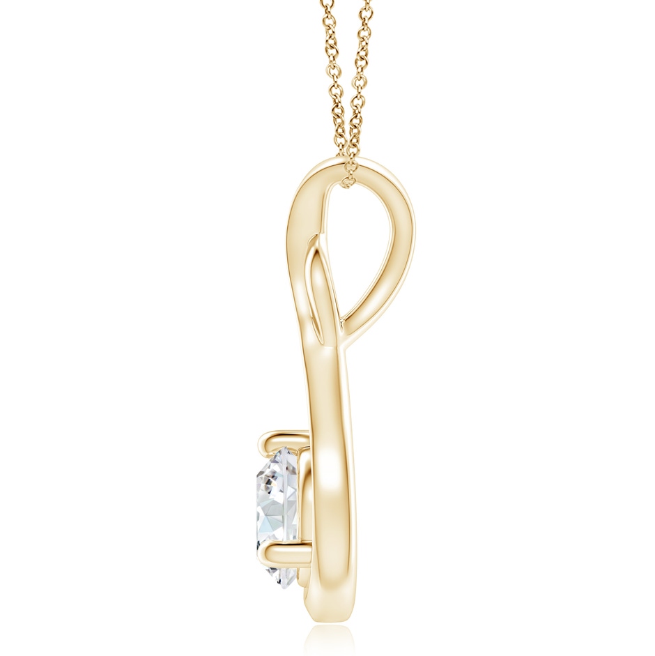 7.4mm FGVS Lab-Grown Infinity Twist Diamond Solitaire Pendant in Yellow Gold side 199