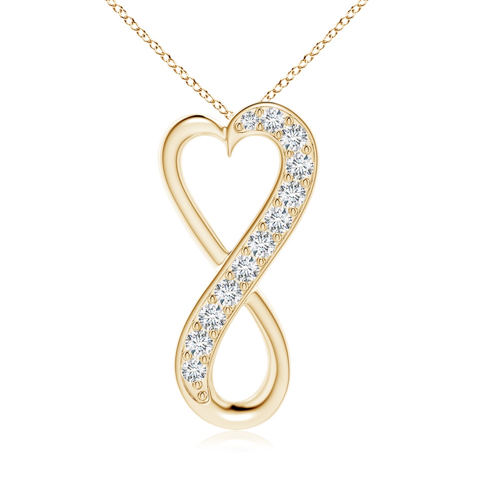 2.25mm FGVS Lab-Grown Pave-Set Diamond Infinity Heart Pendant in 18K Yellow Gold 