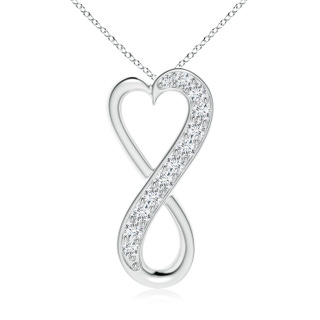 2.25mm FGVS Lab-Grown Pave-Set Diamond Infinity Heart Pendant in S999 Silver