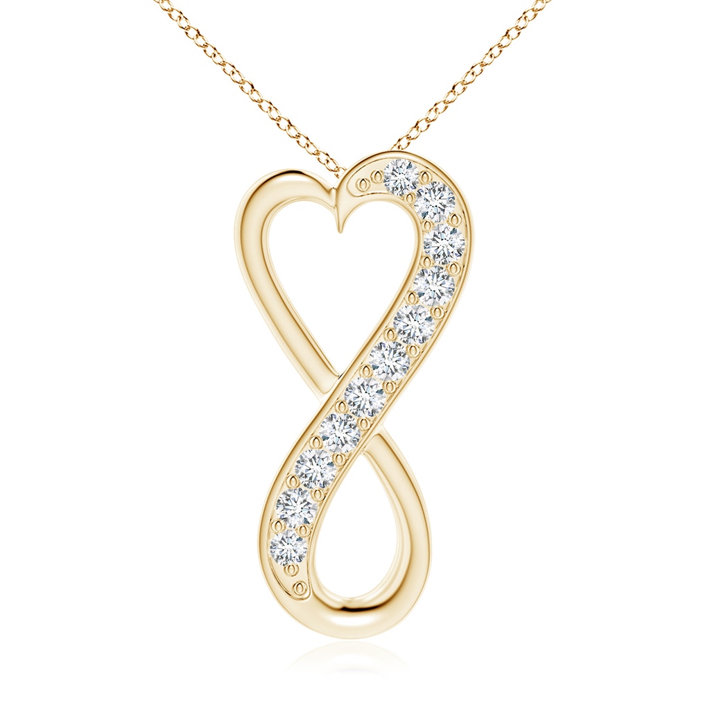 2.25mm FGVS Lab-Grown Pavé-Set Diamond Infinity Heart Pendant in Yellow Gold