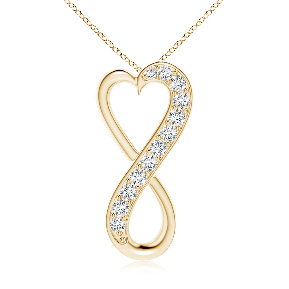 2.25mm FGVS Lab-Grown Pave-Set Diamond Infinity Heart Pendant in Yellow Gold 