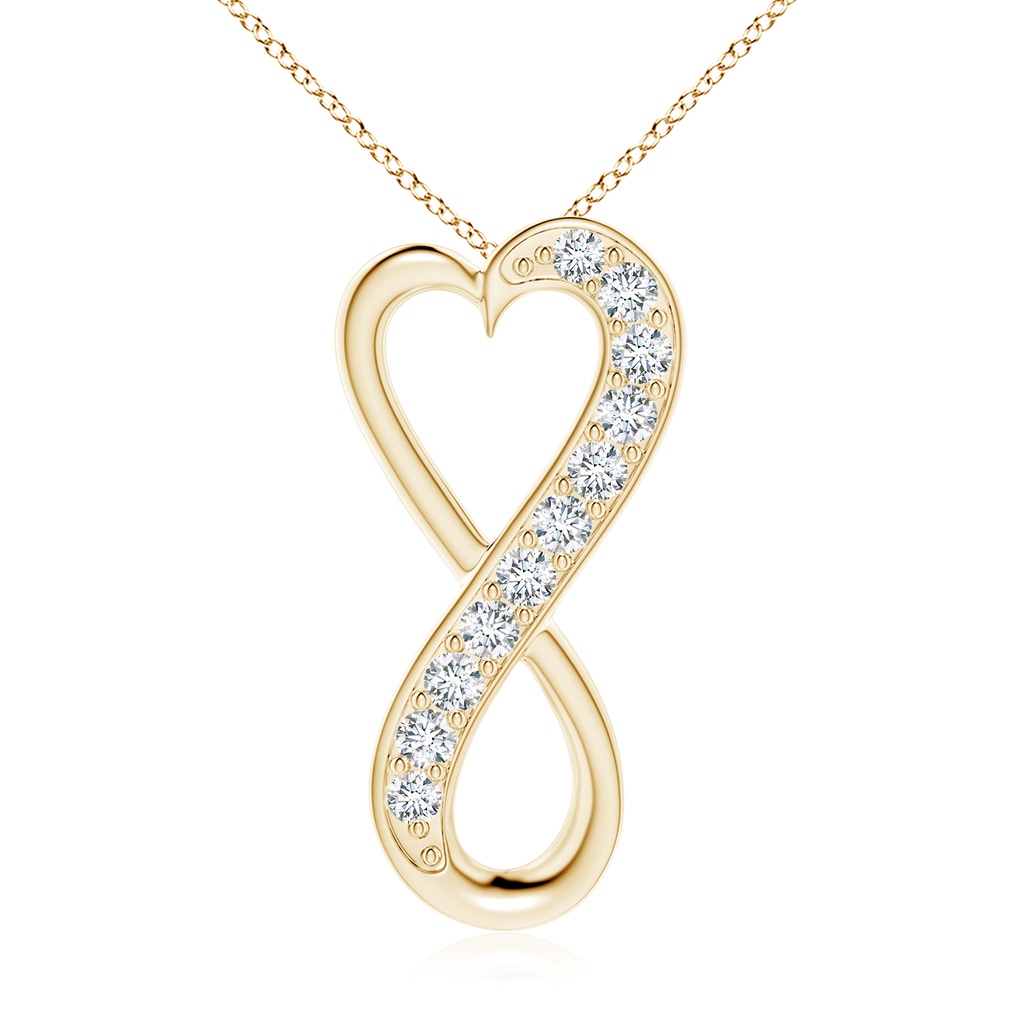 2.9mm FGVS Lab-Grown Pavé-Set Diamond Infinity Heart Pendant in Yellow Gold