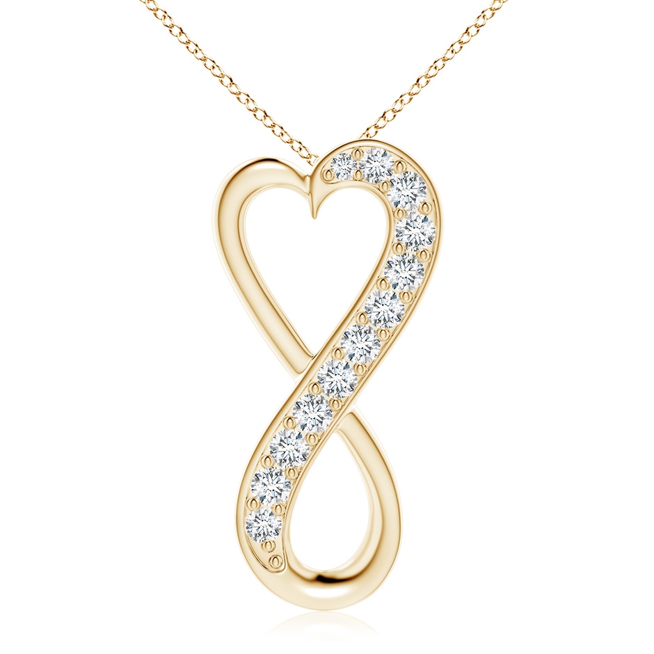 2.9mm FGVS Lab-Grown Pave-Set Diamond Infinity Heart Pendant in Yellow Gold 