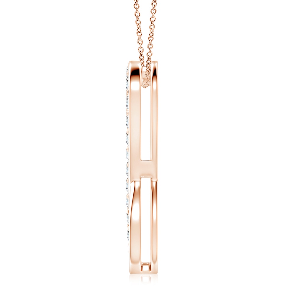 3.3mm FGVS Lab-Grown Pave-Set Diamond Infinity Heart Pendant in 18K Rose Gold side 199