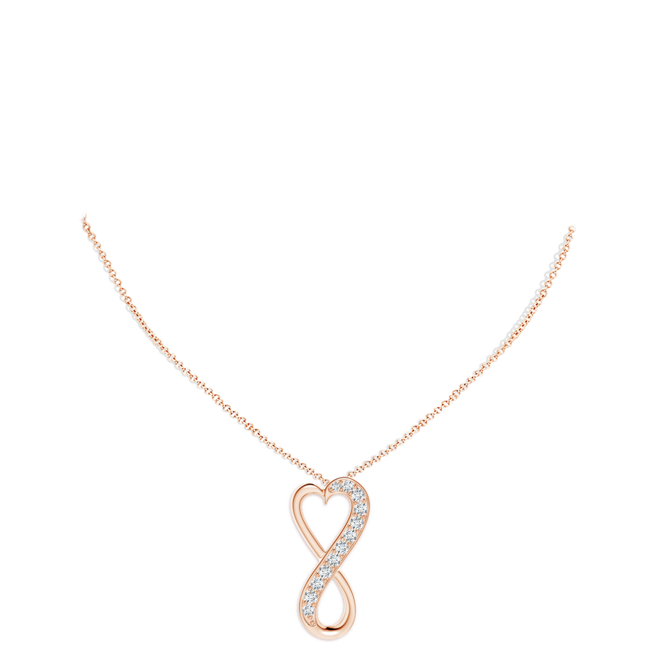 3.3mm FGVS Lab-Grown Pave-Set Diamond Infinity Heart Pendant in 18K Rose Gold pen
