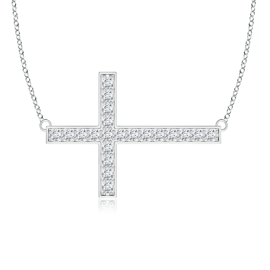 1.75mm FGVS Lab-Grown Classic Diamond Sideways Cross Necklace in S999 Silver 