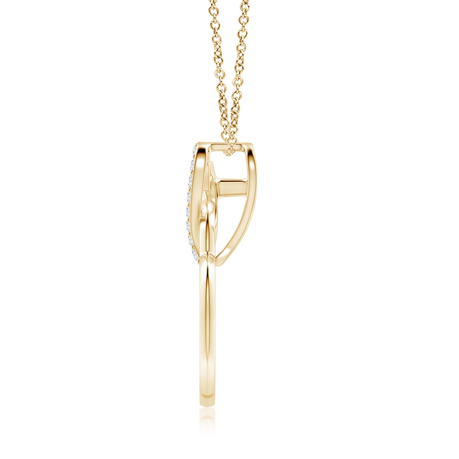 1.7mm FGVS Lab-Grown Interlinked Diamond Tilted Heart Pendant in Yellow Gold side 199