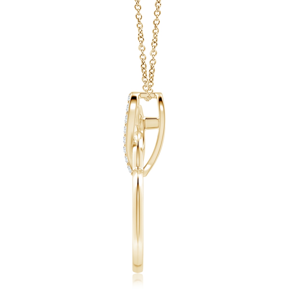 2.1mm FGVS Lab-Grown Interlinked Diamond Tilted Heart Pendant in Yellow Gold - side 199