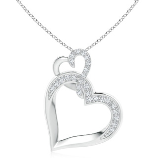 2.4mm FGVS Lab-Grown Interlinked Diamond Tilted Heart Pendant in P950 Platinum